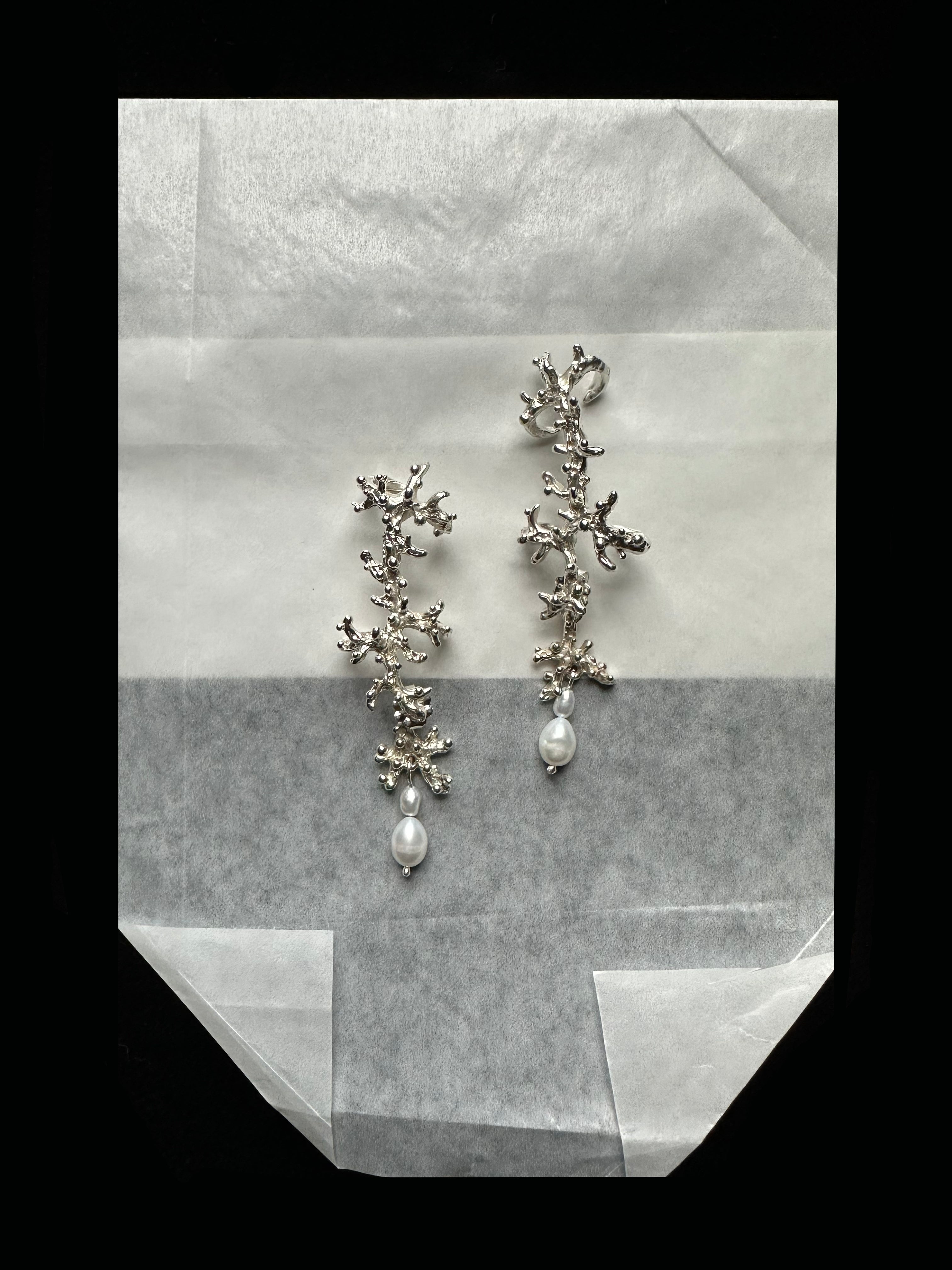 Maya Ear Climbers with Pearls