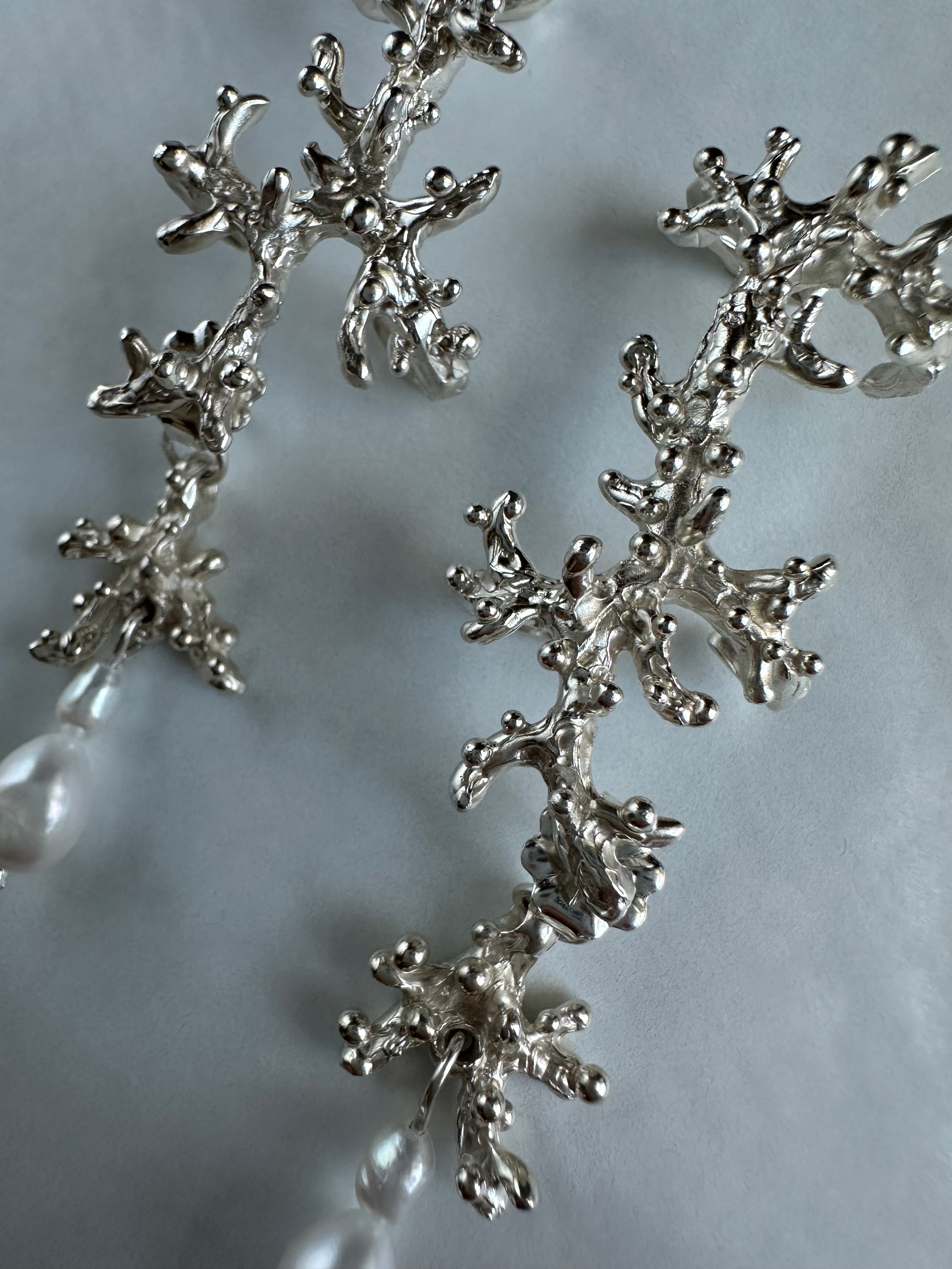Maya Ear Climbers with Pearls