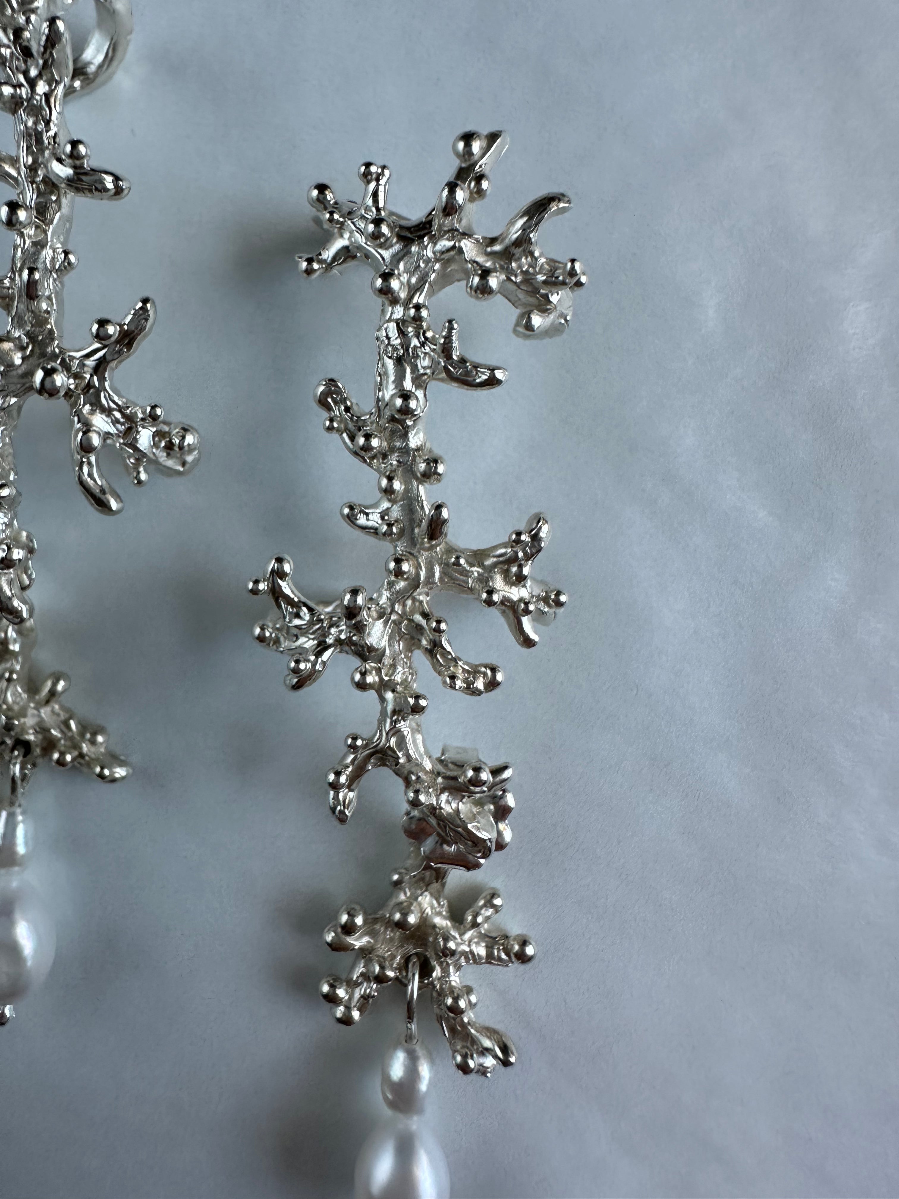 Maya Ear Climbers with Pearls